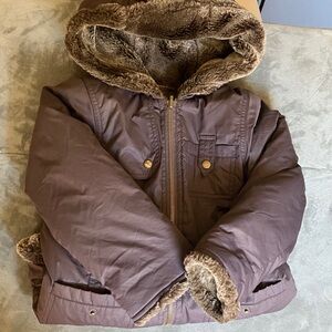 Lili Gaufrette Chocolate  faux like Fur-Lined Puffer Jacket